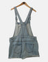 Distressed Denim Overall Shorts